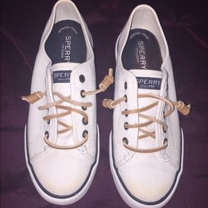 White Sperry shoes